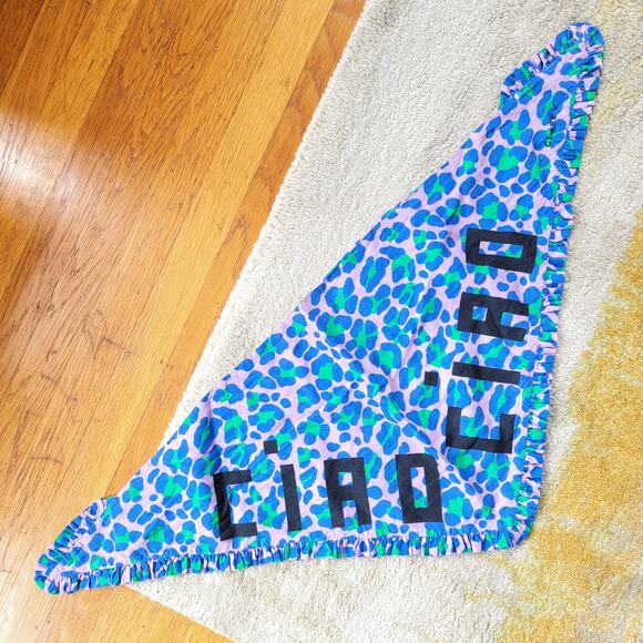 Clare V. Purple Leopard Ruffle Ciao Bandana - Picture 1 of 5